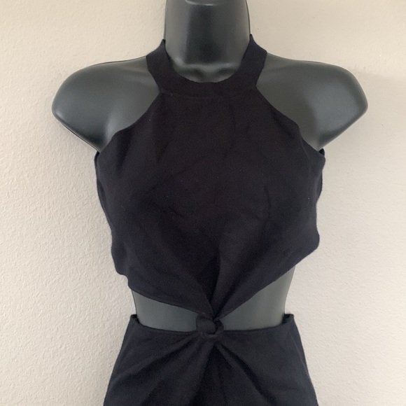 Princess Polly Savanna Black Twist Knot Front Cutout Side Mini Dress - Picture 4 of 13